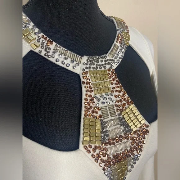 Venus Beaded Goddess Style White Dress! Size 2 - Picture 3 of 7